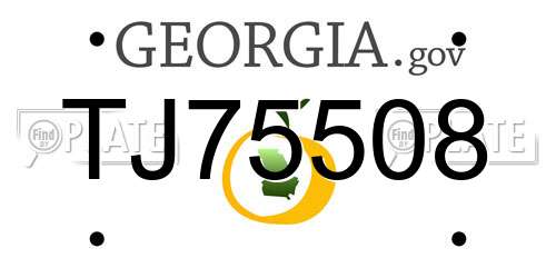TJ75508 Georgia License Plate