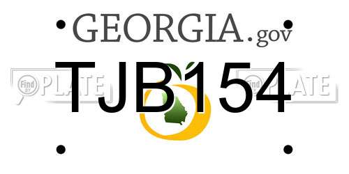 TJB154 Georgia License Plate