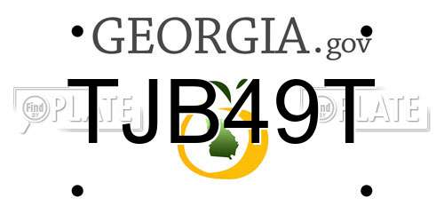 TJB49T Georgia License Plate