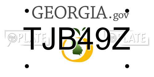 TJB49Z Georgia License Plate