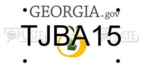 TJBA15 Georgia License Plate