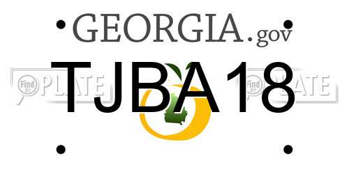 TJBA18 Georgia License Plate