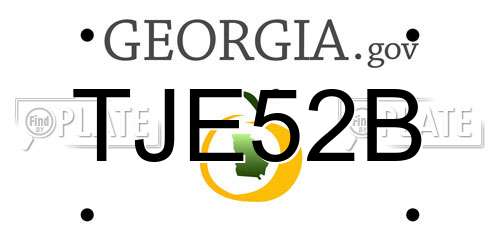 TJE52B Georgia License Plate