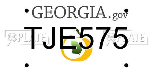 TJE575 Georgia License Plate