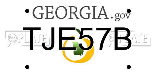 TJE57B Georgia License Plate