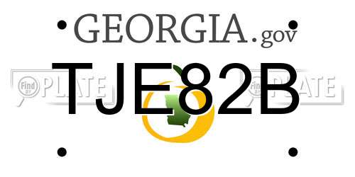 TJE82B Georgia License Plate
