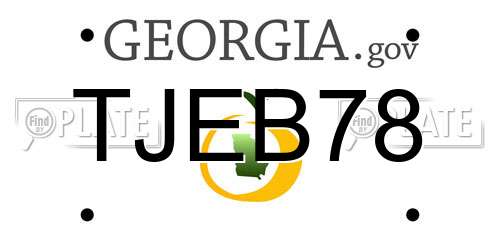 TJEB78 Georgia License Plate