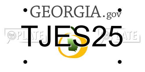 TJES25 Georgia License Plate