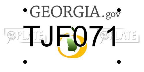 TJF071 Georgia License Plate