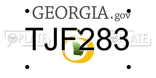 TJF283 Georgia License Plate