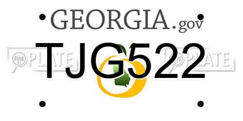 TJG522 Georgia License Plate