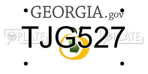TJG527 Georgia License Plate