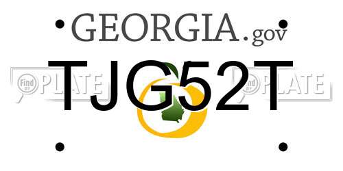 TJG52T Georgia License Plate