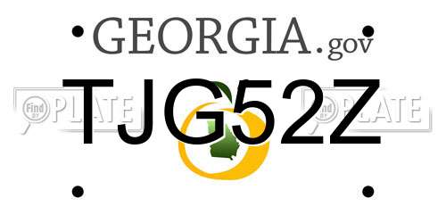 TJG52Z Georgia License Plate