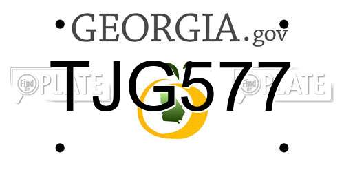 TJG577 Georgia License Plate