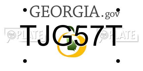 TJG57T Georgia License Plate