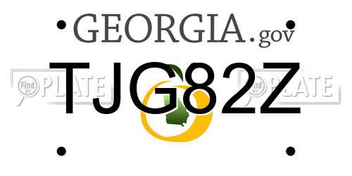 TJG82Z Georgia License Plate