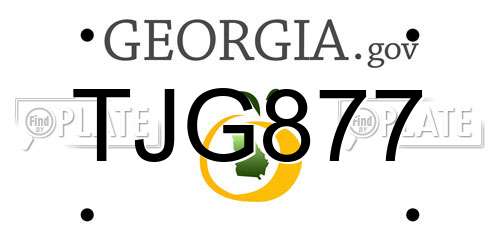 TJG877 Georgia License Plate
