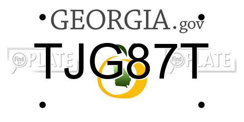 TJG87T Georgia License Plate