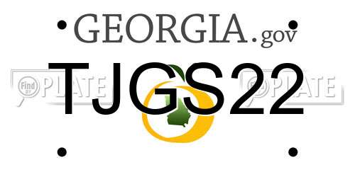 TJGS22 Georgia License Plate