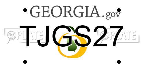 TJGS27 Georgia License Plate