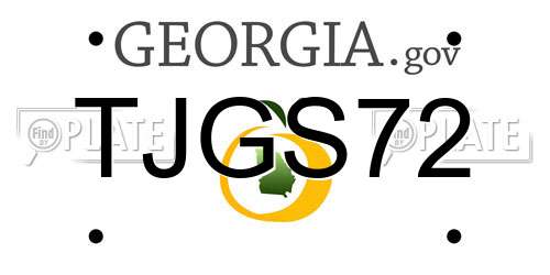 TJGS72 Georgia License Plate
