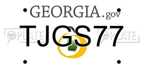 TJGS77 Georgia License Plate