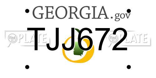 TJJ672 Georgia License Plate
