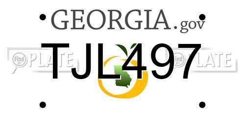 TJL497 Georgia License Plate