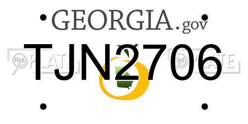 TJN2706 Georgia License Plate