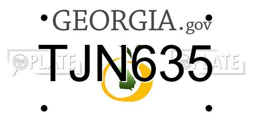 TJN635 Georgia License Plate