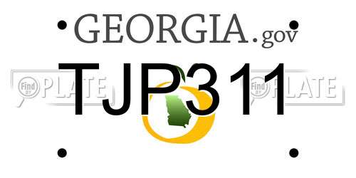 TJP311 Georgia License Plate