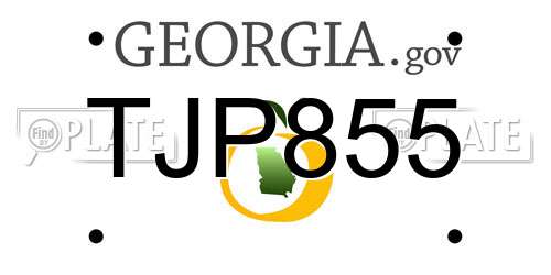 TJP855 Georgia License Plate