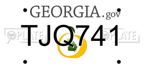 TJQ741 Georgia License Plate