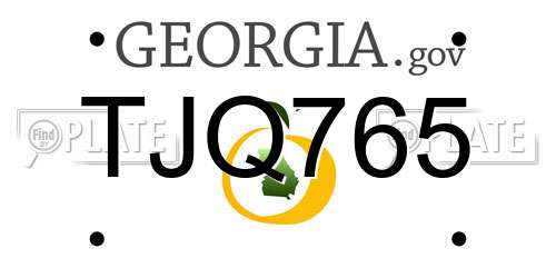 TJQ765 Georgia License Plate