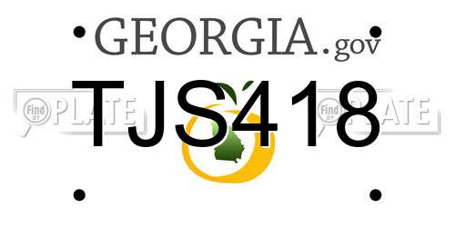 TJS418 Georgia License Plate