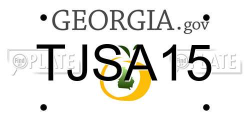 TJSA15 Georgia License Plate