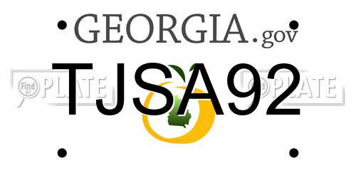 TJSA92 Georgia License Plate