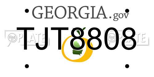 TJT8808 Georgia License Plate
