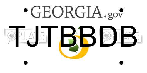 TJTBBDB Georgia License Plate