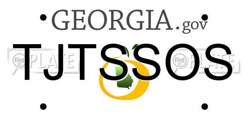 TJTSSOS Georgia License Plate