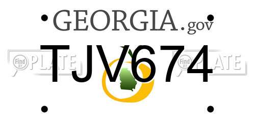 TJV674 Georgia License Plate