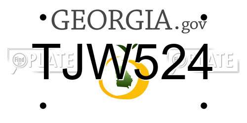 TJW524 Georgia License Plate