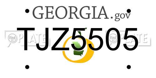 TJZ5505 Georgia License Plate