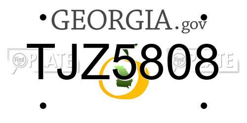 TJZ5808 Georgia License Plate
