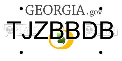 TJZBBDB Georgia License Plate