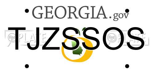 TJZSSOS Georgia License Plate