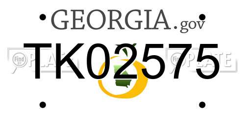 TK02575 Georgia License Plate