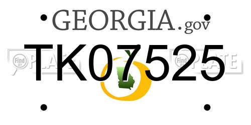 TK07525 Georgia License Plate