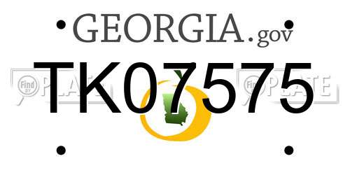 TK07575 Georgia License Plate